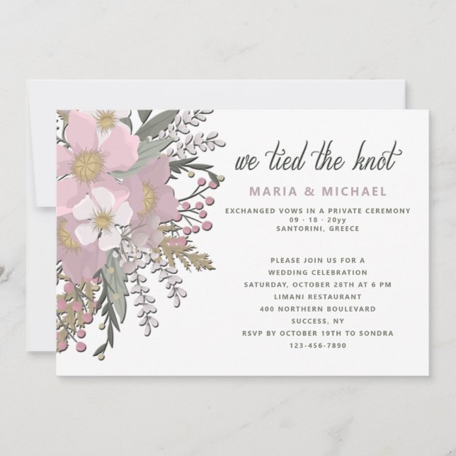 Convite de Casamento com Cachoeira Rosa (Frente)