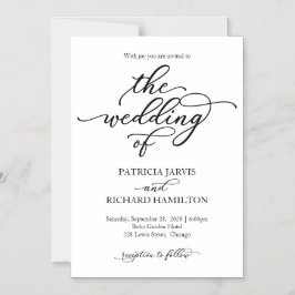 Convite de Casamento com Caligrafia Elegante