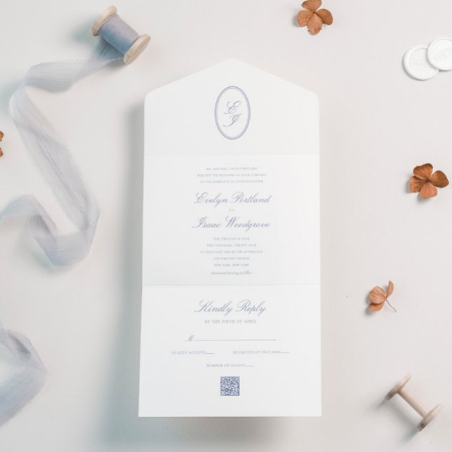 Convite de Casamento com Caligrafia Elegante em Az (Criador carregado)