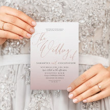Convite de Casamento com Caligrafia em Dourado Ros