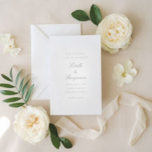 Convite de Casamento com Caligrafia Minimalista El