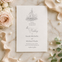 Convite de Casamento com Caligrafia para Igreja