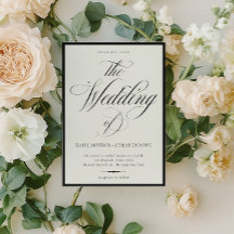Convite de Casamento com Caligrafia Sofisticada