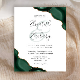 Convite de Casamento com Cantos de Ágata Esmeralda