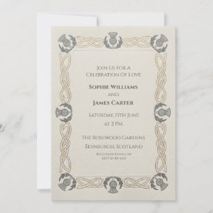 Convite de Casamento com Cardo Celta Antigo