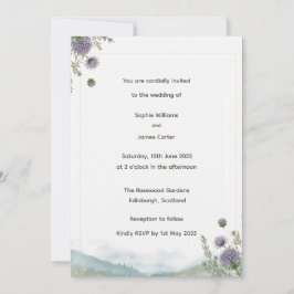 Convite de Casamento com Cardo das Terras Altas Es