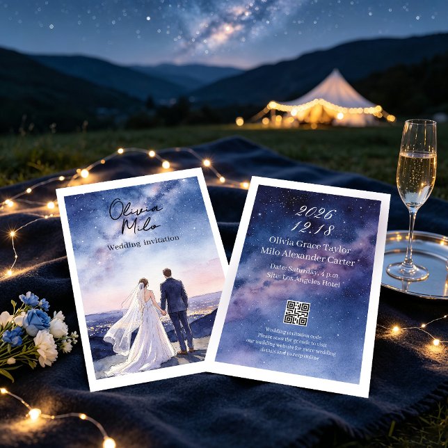 Convite de Casamento com Céu Noturno Estrelado (Criador carregado)