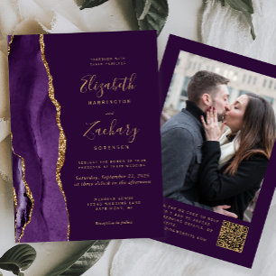 Convite de Casamento com Código QR de Foto de Amei