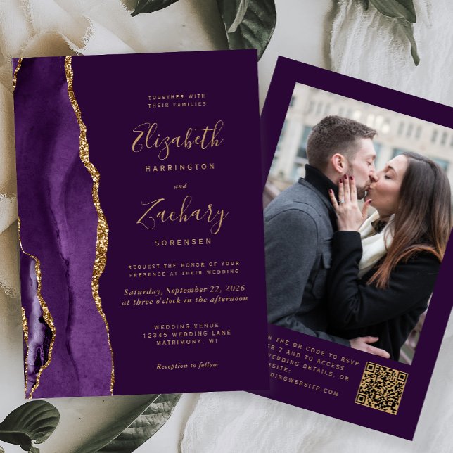 Convite de Casamento com Código QR de Foto de Amei (Criador carregado)