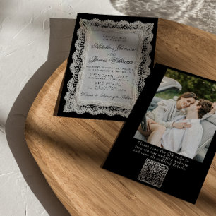 Convite de Casamento com Código QR de Foto de Rend