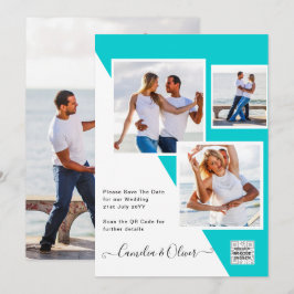 Convite de Casamento com Código QR de Foto Turques