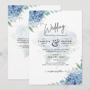 Convite de Casamento com Código QR de Hortênsia Az