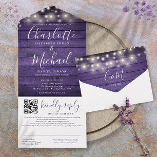 Convite de Casamento com Código QR de Luzes de Cor