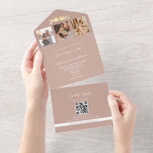 Convite de Casamento com Código QR e Foto de Pombi