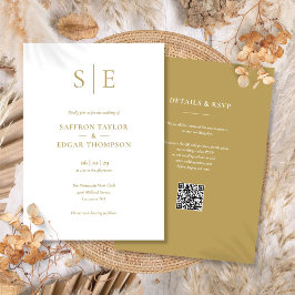 Convite de Casamento com Código QR e Monograma Dou