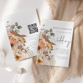 Convite de Casamento com Código QR e Rótulo de Abó
