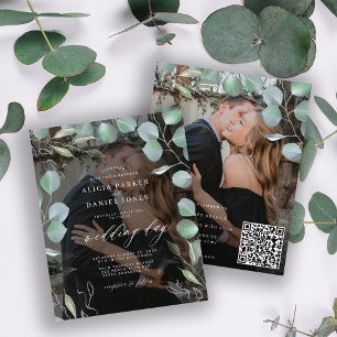 Convite de casamento com código QR econômico foto
