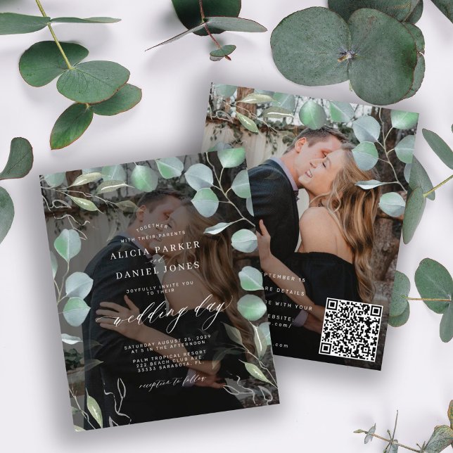 Convite de casamento com código QR econômico foto  (Criador carregado)