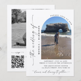 Convite de Casamento com Código QR em Letra Elegan