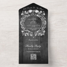 Convite de Casamento com Código QR em Madeira Pret