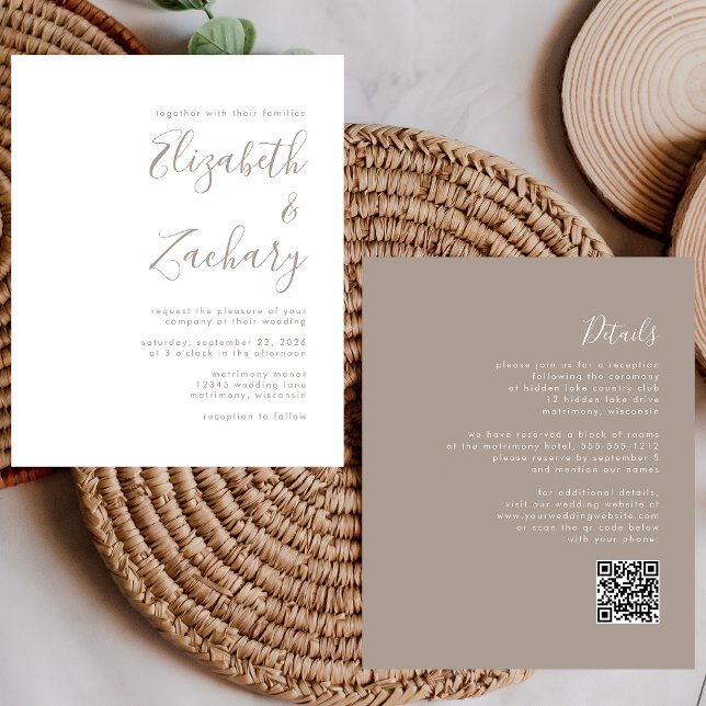 Convite de Casamento com Código QR em Script Budge (Criador carregado)