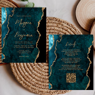 Convite de Casamento com Código QR em Script de Ág