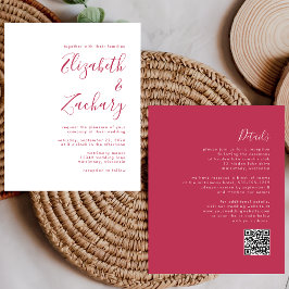 Convite de Casamento com Código QR em Script Magen