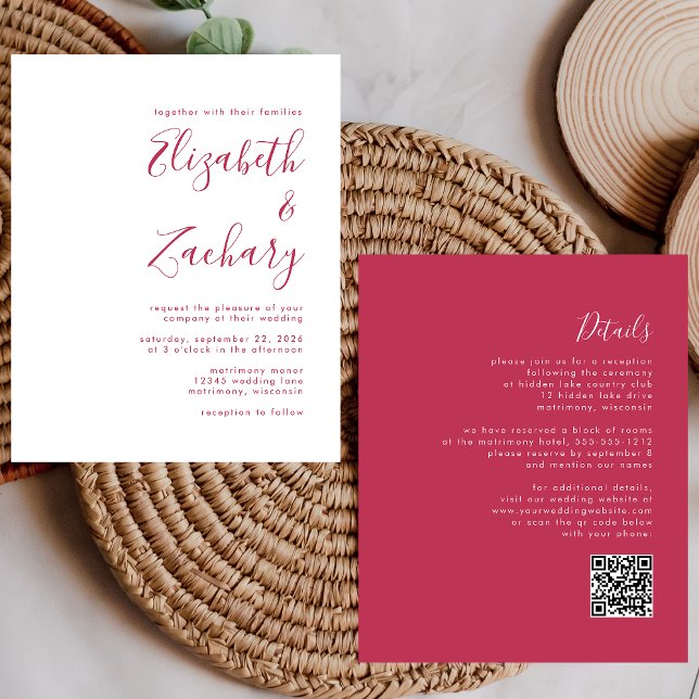 Convite de Casamento com Código QR em Script Magen (Criador carregado)