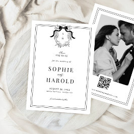 Convite de Casamento com Código QR Monograma de Ar
