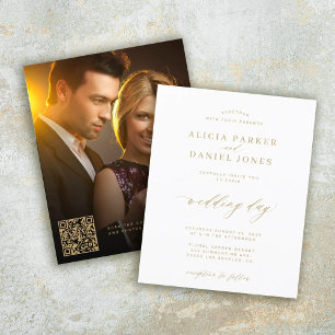 Convite de casamento com código QR orçamentário em