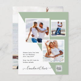 Convite de casamento com código QR para data de re