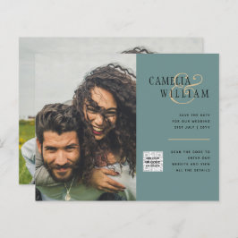 Convite de casamento com código QR para data de re