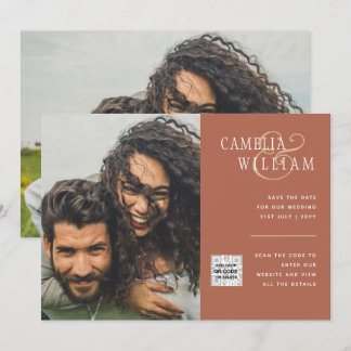 Convite de Casamento com Código QR para Economizar