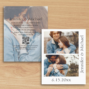 convite de casamento com código qr rsvp 3 fotos mi