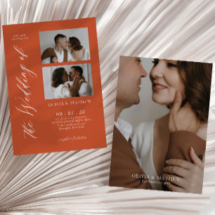 Convite de Casamento com Colagem de Fotos em Scrip