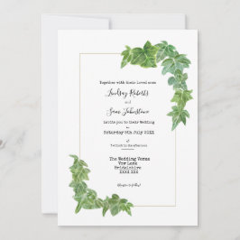 Convite de Casamento com Corte de Hera em Aquarela
