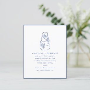 Convite de casamento com desenho de bolo de noiva