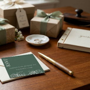Convite de Casamento com Desenho de Linha Floral M