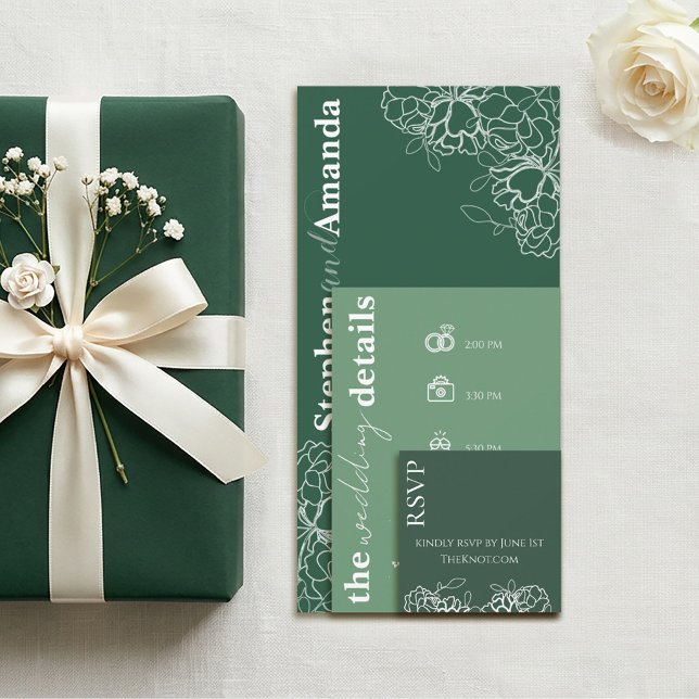 Convite de Casamento com Desenho Floral Moderno em (Criador carregado)