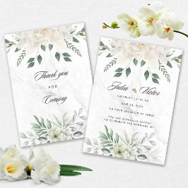 Convite de Casamento com design de Flor Branca