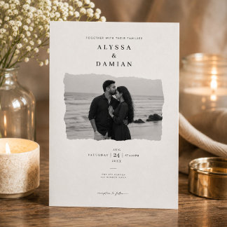 Convite de Casamento com Design Minimalista Modern
