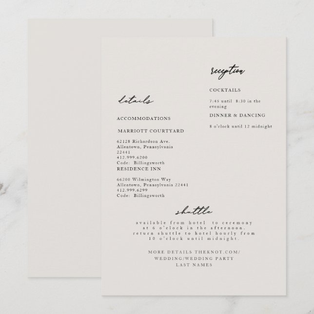 Convite de Casamento com Detalhe Simples Moderno B (Frente/Verso)