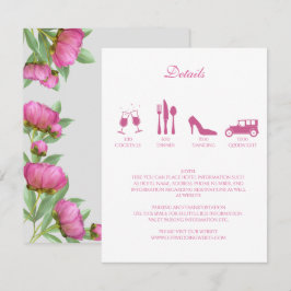 Convite de casamento com detalhes de Peonies