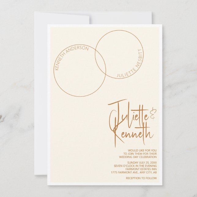 Convite de Casamento com Dois Anéis (Frente)