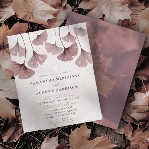 Convite de Casamento com Efeito de Aquarela Rosa B