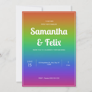 Convite de Casamento com Efeito Ombre de Tons de A