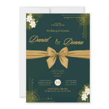 Convite de Casamento com Enfeite de Hera Verde Flo