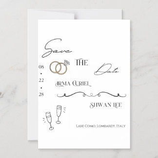 Convite de casamento com estética limpa e elegante