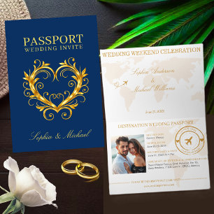Convite de Casamento com Estilo de Passaporte-Casa