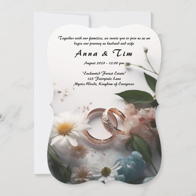 Convite de casamento com estilo e elegância (Frente)